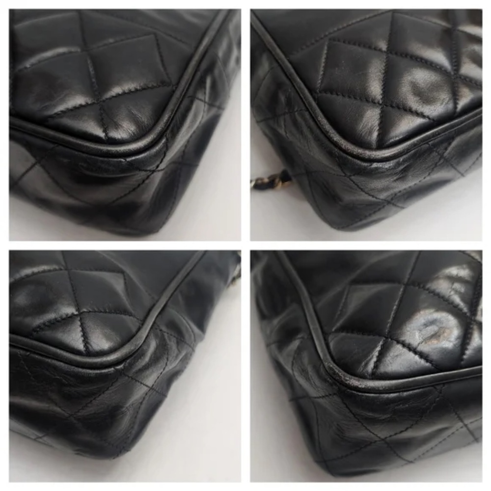 Authentic vintage CHANEL black quilted Matelasse lambskin tote bag with COA - Picture 15 of 16